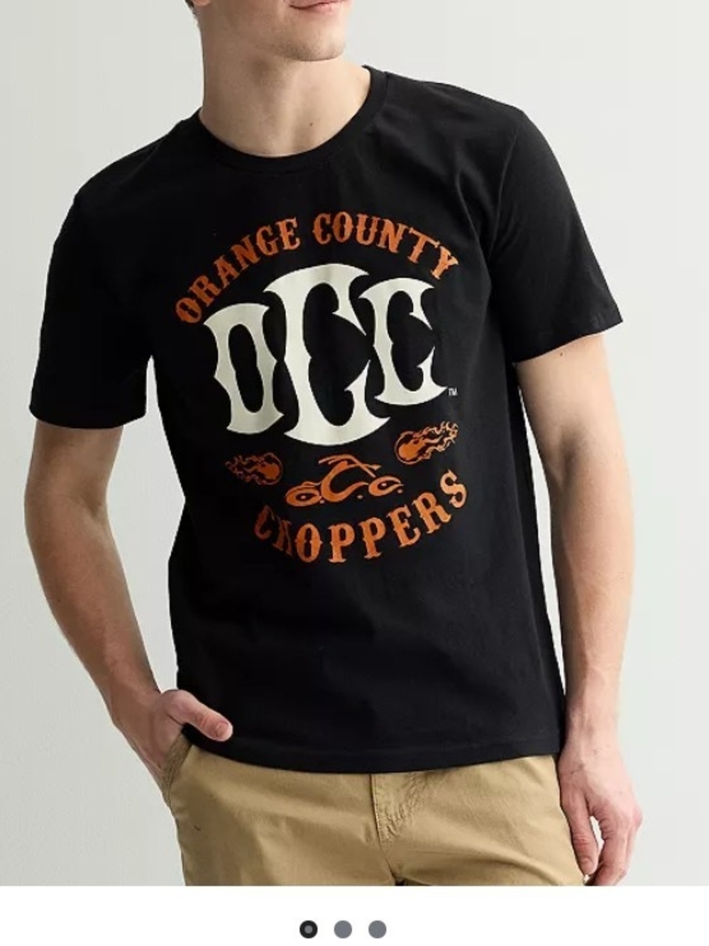 & Other Stories Black Tee with White and Orange Graphic